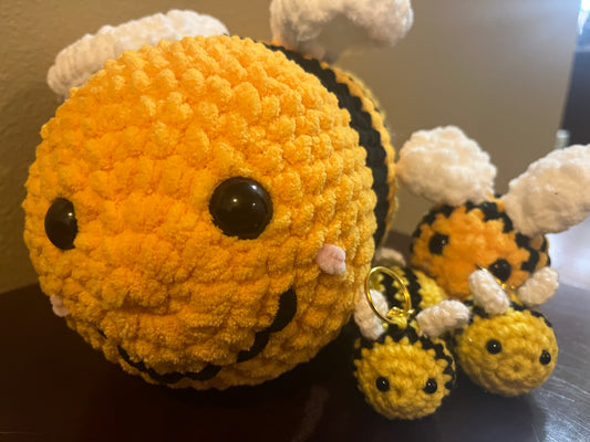 Large crocheted bee plushie