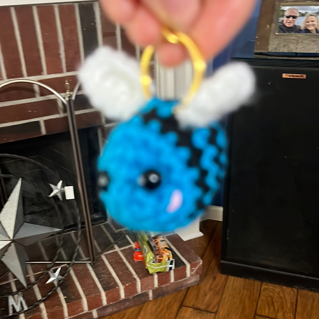 Crocheted bee keychain