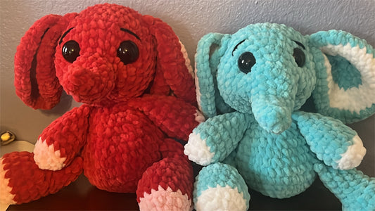 Crocheted elephant plushies