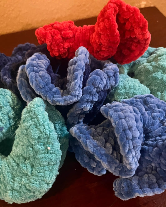 Crocheted scrunchies