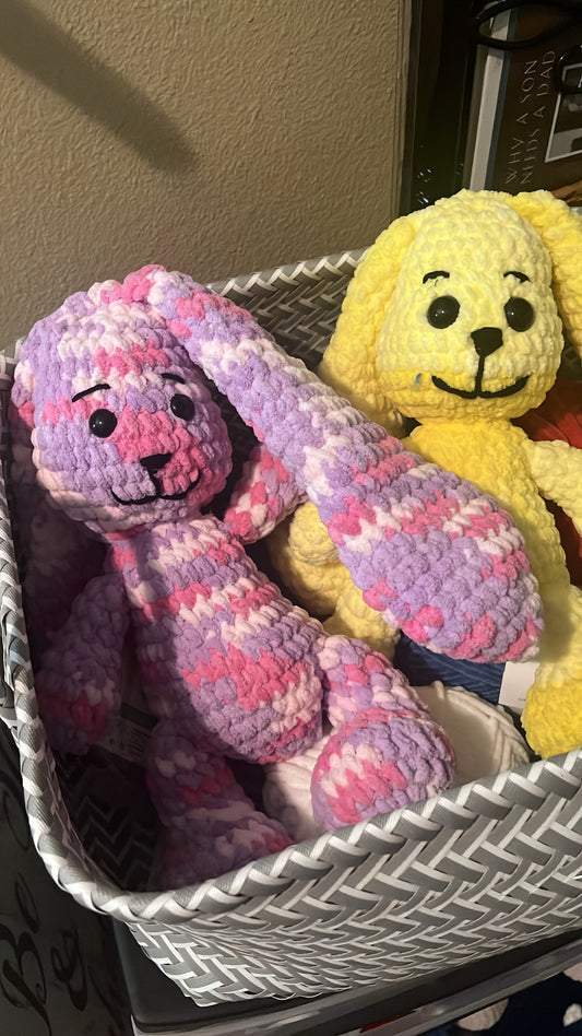 Crocheted plushie bunnies