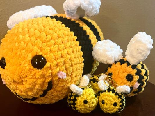 Crocheted bee keychain